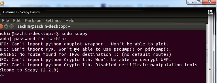 scapy installation verification