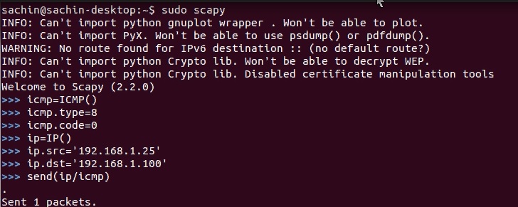 scapy send packet code